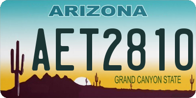 AZ license plate AET2810