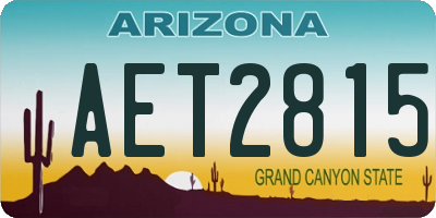 AZ license plate AET2815