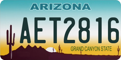 AZ license plate AET2816