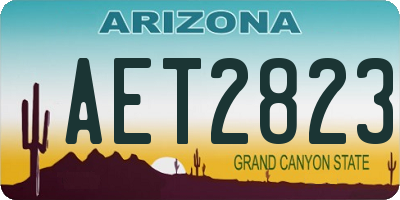 AZ license plate AET2823