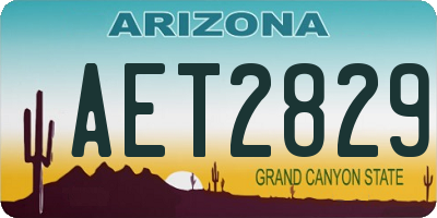 AZ license plate AET2829