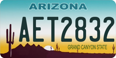 AZ license plate AET2832