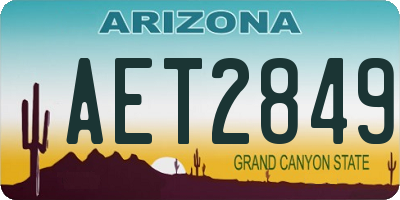 AZ license plate AET2849