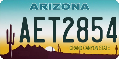 AZ license plate AET2854