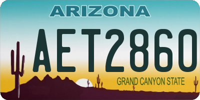 AZ license plate AET2860