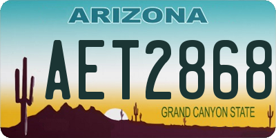 AZ license plate AET2868