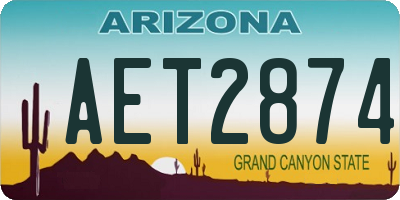 AZ license plate AET2874