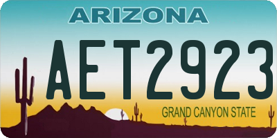 AZ license plate AET2923