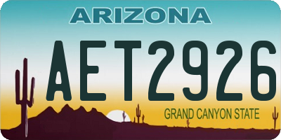 AZ license plate AET2926