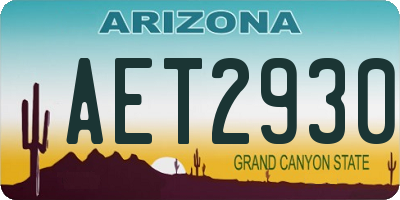 AZ license plate AET2930