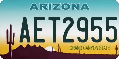 AZ license plate AET2955