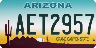 AZ license plate AET2957