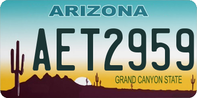 AZ license plate AET2959