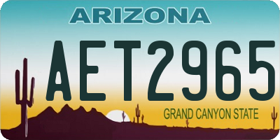 AZ license plate AET2965