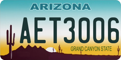 AZ license plate AET3006
