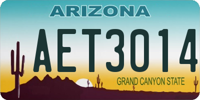 AZ license plate AET3014