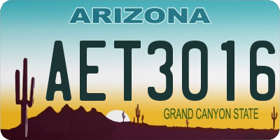 AZ license plate AET3016