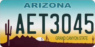 AZ license plate AET3045