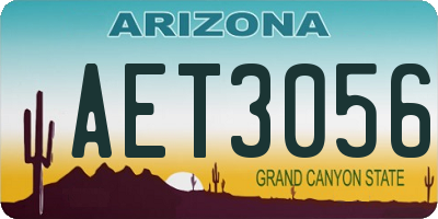 AZ license plate AET3056