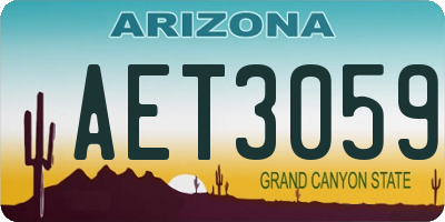 AZ license plate AET3059