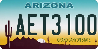 AZ license plate AET3100