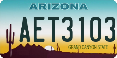AZ license plate AET3103