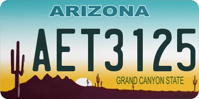 AZ license plate AET3125
