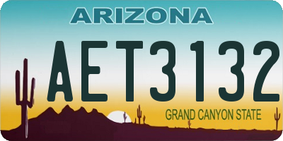 AZ license plate AET3132