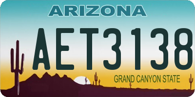 AZ license plate AET3138