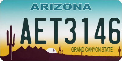 AZ license plate AET3146