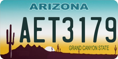 AZ license plate AET3179