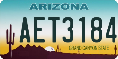 AZ license plate AET3184