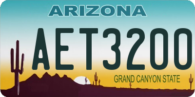AZ license plate AET3200