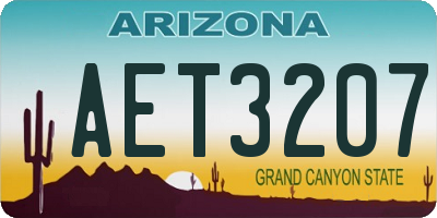 AZ license plate AET3207
