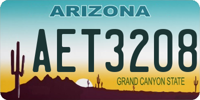 AZ license plate AET3208