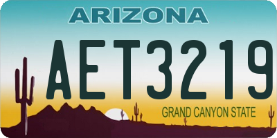 AZ license plate AET3219