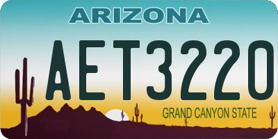 AZ license plate AET3220