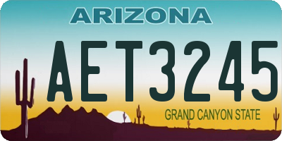 AZ license plate AET3245