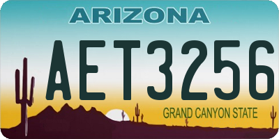 AZ license plate AET3256