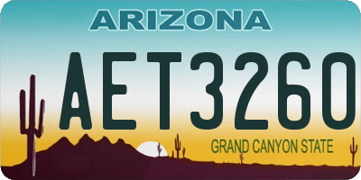 AZ license plate AET3260