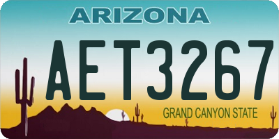 AZ license plate AET3267
