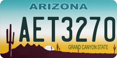 AZ license plate AET3270