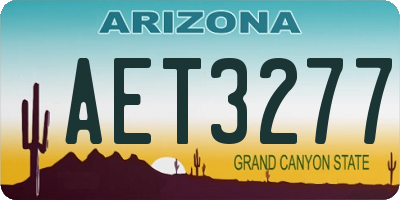 AZ license plate AET3277