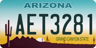 AZ license plate AET3281