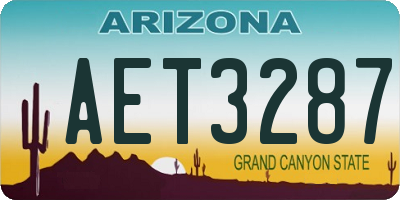 AZ license plate AET3287