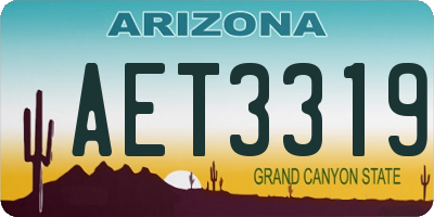 AZ license plate AET3319
