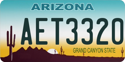 AZ license plate AET3320