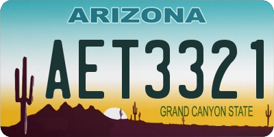 AZ license plate AET3321