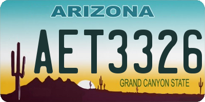 AZ license plate AET3326