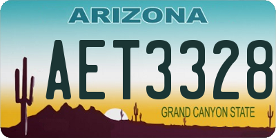AZ license plate AET3328